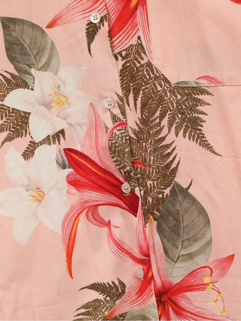 Zara Pink Tropical Floral Print Shirt dress Midi length M Medium Resortwear belt - Picture 9 of 9